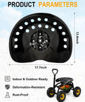 Two Pack Metal Tractor Seats 17.7 By 13.4 Inches Replacement For Lawn Mower Farm Cart Forklift Garden Bar Stool Black