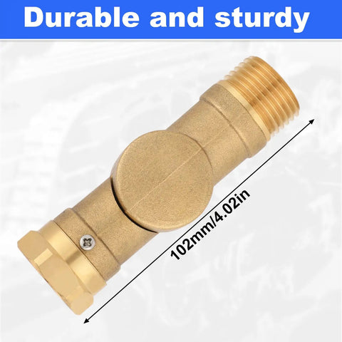 Effortless Flow Brass Hose Connector With 180 Degree And 360 Degree Swivel No Tangling Three Quarters Inch Water Hose Adapter LeakProof Spigot Fitting With Washers For Garden RV And Outdoor Irrigation, 102mm brass fitting
