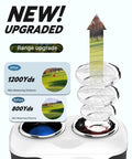 Top Notch Golf Rangefinder With Flag Lock And Pulse Vibration showing upgraded range from 800 yds to 1200 yds