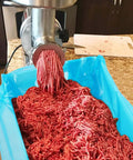 Heavy-Duty 2.5 Mil Meat Lug Liners 100 Pack Disposable Poly Tub Liners For Meat Processing Mixing And Transport in use