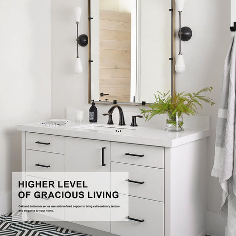 Bathroom vanity with 8 Inch Widespread Two Handle Bathroom Faucet in Oil Rubbed Bronze, Solid Brass for 3 Hole Sinks, lead free.