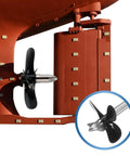 Beefed Up RC Boat Drive Shaft Kit With Three Propellers and Coupling Joint for DIY Power Upgrade, close-up propeller view