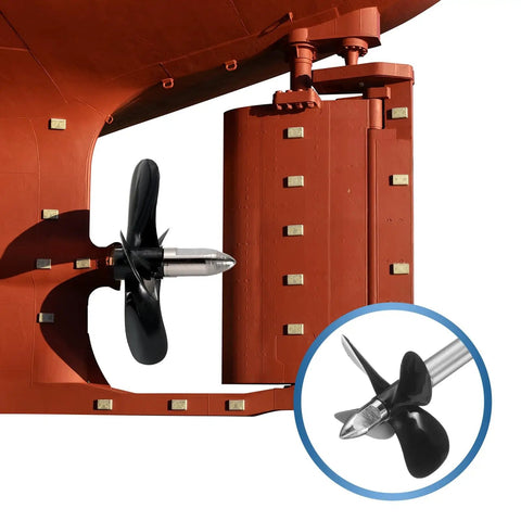 RC Boat Drive Shaft Kit With Four Propellers And Coupling Joint For DIY Watercraft, featuring black propeller on metal shaft