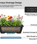 Level Up Your Porch Decor With This Ace Two Tier Railing Planter Box Set Black Window Boxes For Balcony Deck Garden Adjustable No Drill Clamp Rock Solid Iron Frame Easy Install Vibe with colorful flowers and drainage system.