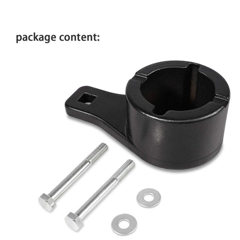 Crankshaft Damper Pulley Holding Tool with 2 crank bolts for Toyota and Lexus V6 V8 engines, shown with bolts and washers