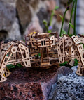 Six Legged Walking Robot Wooden Puzzle Kit For Adults DIY Hexapod Model With Self Propelled Motion Terrain Navigating Crawler on rock