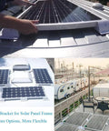 Drill Free Solar Panel Mounting Brackets Kit 7 Piece ABS Corner Brackets on RV roof and deck installation view