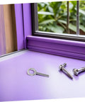 Heavy Duty Stainless Steel Eye Bolt Set With Nuts And Washers Long Reach Design Wear Resistant For Household And Industrial Use M10x60 Complete Fastener Kit With Flat Washers And Spring Washers, on purple surface