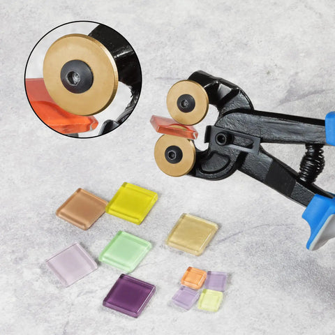 Top Shelf Replacement Cutting Wheel For Tile Cutters And Glass Nippers Built Tough High Strength Tungsten Carbide Scoring Blades showing cutting wheels and glass pieces.