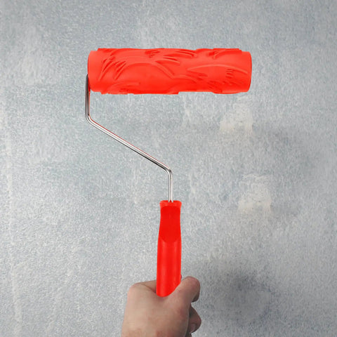 Heavy Duty Textured Rubber Paint Roller For Decorative Accent Walls DIY Hella Smooth Embossing Designs With Comfortable Grip Handle.