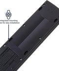 Back view of 12 Outlet Power Strip Surge Protector With 4320 Joules Of Shielding 10 Foot Cord Black Finish showing mounting holes