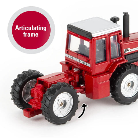 Scale Model Massey Ferguson 4880 4WD Diecast Tractor Toy For Kids One Sixty Four Scale with realistic cab windows and articulating frame