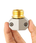 2 Pack Brass Garden Hose Repair Kit With Three Quarter Inch And Five Eighth Inch Fit Male Hose End Connectors Easy To Install Hose Mender Replacement Kit