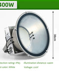 400W LED Construction Site Light, 6000K White Light Outdoor Flood Light with silver reflective bowl and IP65 rating.