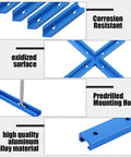 Blue 4 Pack 48 Inch T Track Kit For Woodworking With Intersection Kit And Predrilled Mounting Holes Includes Screws Aluminum