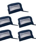 Hella Breathable Anti Static Work Cap Adjustable Low Lint Bill Hat For Electronics Lab Crew Solid Five Pack Navy showing mesh ventilation sides.