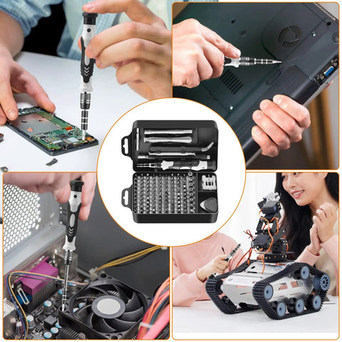 Premium 115 In 1 Magnetic Precision Screwdriver Set For Electronics And Tech Repair with 98 Bits and 17 Accessories