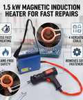 Heavy Duty 1500W Magnetic Induction Heater For Auto Repair, includes coil kit, fast heating tool for removing seized fasteners.