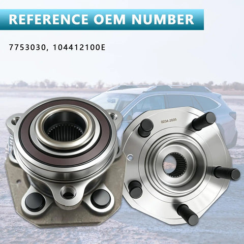 Premium Quality Fresh Pair Of Front Wheel Bearing Hub Assemblies For Tesla Model 3 And Model Y AWD with reference OEM numbers.