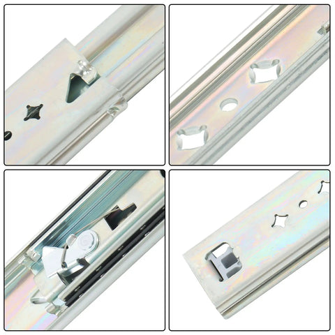Beefy 28 Inch Locking Drawer Slides With Soft Close Heavy Duty Ball Bearing Side Mounted Hardware 3 Stage Full Extension 250 Pound Load Capacity For Industrial And Home Use, close-up of locking mechanism