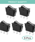 5 Pack SPDT 3 Pins 3 Position ON OFF ON Toggle Rocker Switches For Car Boat And Marine Use, PA66 Nylon, 15A 250V, 20A 125V