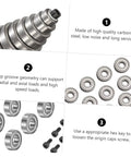 Top Mounted Ball Bearing Router Bit Guide Kit, 12 Piece Bearings Accessory Set With Screws And Wrench, detailed components view