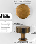 Slick Antique Brass Cabinet Knobs Two Pack Single Hole Round Drawer Pulls For Kitchen Cupboards And Dressers Dead Simple Install. Dimensions shown.