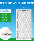 12x24x1 Air Filter MERV 8 4 Pack Pleated Furnace And AC Filter Replacement with dimensions 11.75x23.75x0.75 inches displayed.