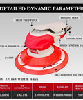 High Speed 5mm Orbit Pneumatic Orbital Sander Pro Grade with labeled ergonomic features and specifications for auto body and woodworking