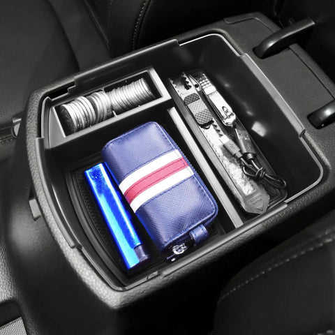 Seltos Center Console Organizer Tray Fits Kia Seltos 2020 To 2026 ABS Plastic Armrest Box Insert showing extra storage compartments
