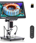 All In One 3K Digital Microscope With 10.1 Inch HDMI LCD Screen For Coins And Soldering, Coin Detail Magnifier Camera, 38MP Zoom, TV PC Compatible, DIY Grid Lines, 16GB Built In, Ultra Clear View For Tiny Parts, with remote and SD card
