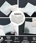 Must Have Gun Cleaning Kit With 1200 Pieces, 600 Lint Free Patches And 600 Pointed Swabs, showing 2-inch square lint-free patches