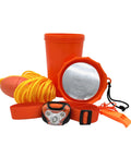 Orange Nautical Safety Kit For Paddle Sports And Boating No Brainer Gear With Waterproof Headlamp Six Lighting Modes IPX5 Rating Floating Rope