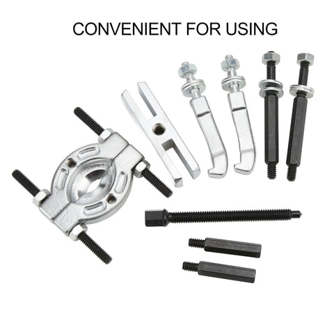 Heavy 9 Pcs Bearing Separator Puller With Abs Case For Front Rear Wheel Hubs Axle Drive Shaft Remover Pros Fix Small Wheel Bearings Save Cash On Shop Bills Quality Gear Works Without Failing During Tough Jobs At Home. 9-piece steel set with separator, jaws, rods and thrust screw