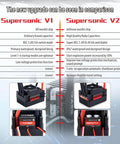 Comparison of Supersonic V1 and V2 featuring waterproof 90A RC brushless ESC with male plug for 1/10 scale RC car.