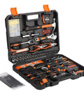 All In One Home Repair Tool Kit With Plastic Toolbox Case For DIY Projects, 247 Piece General Household Hand Tools Set open view