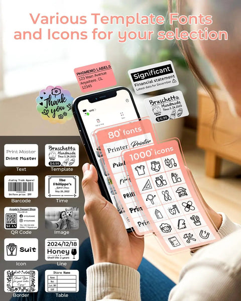No Sweat Portable Thermal Label Printer With Crisp Built In Display And Smartphone App Hookup For Home And Small Business Quick Print Name Tags Price Stickers Cable Wraps Jewelry Cards Up To Fifty Millimeters Wide