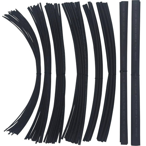 100 Ft Heat Shrink Tubing Assortment Pack 2 To 1 Shrink Ratio Non Adhesive Single Wall Black 1 2 3 4 5 6 8 10 mm