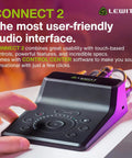 Connect 2 USB Audio Interface With Clear Warm And Vivid Preamp Tones And A Touch Based Interface For Pristine Studio Sound displayed.