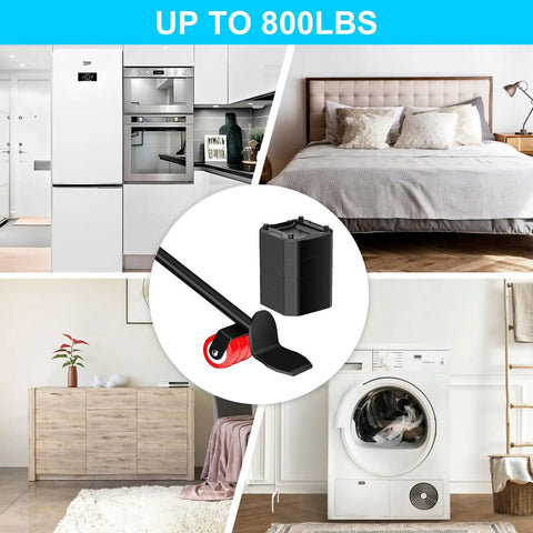 Heavy Duty Furniture Lifter And Slider Set For Moving Sofas And Appliances Up To 800 Lbs Easy Lift And Glide With Four Raise Blocks And One Lifter Tool Perfect For Refrigerators And Large Appliances