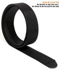 No Metal Buckle Nylon Belt One And Three Eighths Inch Wide No Scratch Hook And Loop Closure TSA Approved rolled view