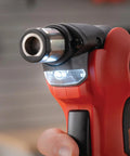 Close-up of the Build Ready 12V Brushless Auto Hammer Kit showing handle and LED light for detailed DIY work.