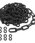 Black Plastic Chain Links, Ten Feet Long For Barriers And Crowd Control, Queues, Parking, Fences, Gates, Concerts And Decor.