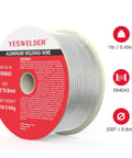 ER4043 Silicon Aluminum Welding Wire 0.030 Inch MIG Wire On ABS Spool 1 Pound AlSi5 Alloy For Pro Grade, Strong Smooth Welds And Great Wetting On Aluminum Alloys, size and weight details visible on red spool label