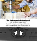 Aramox Hinge Hole Saw Jig For Precise 35mm Cup Drilling With Adjustable Depth Stop and Spacing Options, black ABS material.