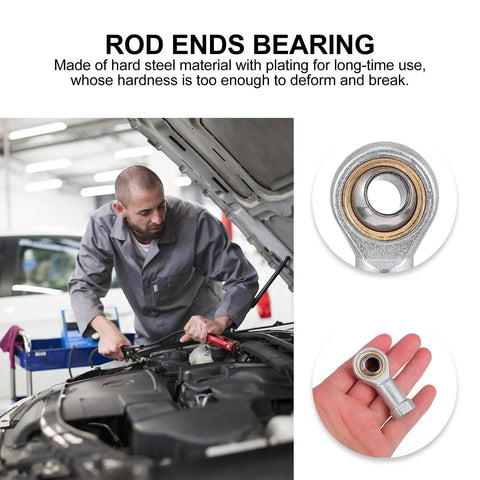 4Pcs Female Thread Rod End Bearings Set With Spherical Plain Bearings Pneumatic Rod Ends Easy Install Heavy Duty High Load Capacity Durable Copper Race Hardened Steel Ball Replacement Parts For Linkages And Machinery, used in car repair