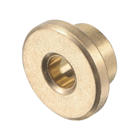 Flange Sleeve Bearing Set 4mm Bore 8mm OD 6mm Length 12mm Flange Diameter 2mm Flange Thickness Sintered Bronze Self Lubricating Bushings