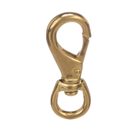 Cast Brass Swivel Eye Snap Hook For Marine Rigging And Fishing Lines, 4 Inch heavy duty snap hook, corrosion resistant design.