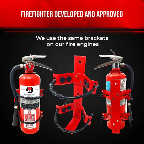 Heavy Duty Fire Extinguisher Mounting Bracket Kit For 2.5 Lb And 5 Lb Extinguishers, Easy Install Car And Off Road Wall Mount