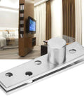 Dope 360 Degree Pivot Stainless Steel Door Hinge 75mm Long, 2 Pack, shown with brushed finish and screw holes